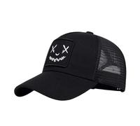 Hombres Mujeres Sonreír Cara Bordado Gorras De Béisbol De Verano Sombrero De Sol Al Aire Libre, Noir , A