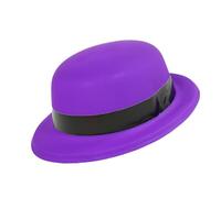 Homburg Chapeau haut-de-forme de rodéos de couleur fluorescente pour femmes, hommes et adultes, chapeaux de fête solides pour enfants et adultes, animaux en peluche, anniversaire en vrac, Violet fluo