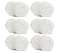 Hombys Lot de 6 paquets de fil chenille épais pour crochet et tricot, super volumineux pour couvertures, fil en peluche douce, 227 g, blanc