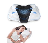 HOMCA Oreiller Cervical Mémoire de Forme pour Tous Les Dormeurs | 60x40x9/10cm, Oreiller Ergonomique Double Hauteur, Moyenne ferme, Housse Amovible Lavable, CertiPUR-US et OEKO-TEX