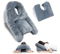 HOMCA Oreiller Face vers Le Bas pour Dormir Coussin Massage avec Trou Rond | Mémoire de Forme Fragmentée, Ouverture Faciale, Récupération Post-Chirurgicale et Dormeurs sur le Ventre, Housse Lavable