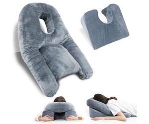 HOMCA Oreiller Face vers Le Bas pour Dormir Coussin Massage avec Trou Rond | Mémoire de Forme Fragmentée, Ouverture Faciale, Récupération Post-Chirurgicale et Dormeurs sur le Ventre, Housse Lavable