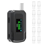 Homcoice Éthylotest Electronique Police avec 10 Embouts, Alcootest capteur électrochimique et Rechargeable par USB, Alcoometre Portable pour Usage Domestique ou Automobile