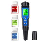 Homcoice pH Mètre Électronique 4 en 1, TDS EC Température Meter avec précision 0,01 pH, Compensation Automatique température, Testeur Qualité Eau étanche IP67 pour piscines, Eau Potable, hydroponie