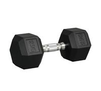 HOMCOM 12,5/15/20/25 Kg Haltère Courte Poids Hexagonale Noir | Haltères Musculation, Entraînement Musculaire, Haltérophilie, Métal Caoutchouc, Fitness pour Homme Femme