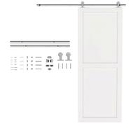 HOMCOM 152cm Quincaillerie Porte Coulissante de Grange Robuste Argenté