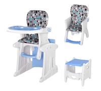 HOMCOM 2 en 1 chaise haute convertible bébé table-chaise tout-petit bleu