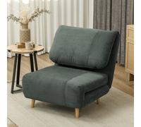 HOMCOM 2-en-1 Fauteuil Convertible Lit d'Appoint, Appui-tête Réglable Velours Côtelé 82 cm x 89 cm x 83 cm Vert