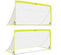 HOMCOM 2 Filets de But de Football, équipement d'entraînement de Sport de Plein air, Pliable, pour Adultes, Adolescents, avec Sac de Transport, Jaune