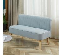 HOMCOM 2-Sitzer Stoffsofa Polstersofa Sitzmöbel Loungesofa Holz Schaumstoff Hellgrün 117 x 56,5 x 77 cm