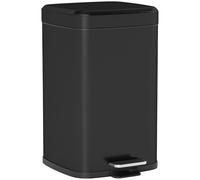 HOMCOM 20 Litre Pedal Bin, Fingerprint Proof Kitchen Rubbish Bin with Soft-close Lid, Foot Pedal and Removable Inner Bucket for Recycling and Waste, Black (Poubelle à pédale de 20 litres, résistante