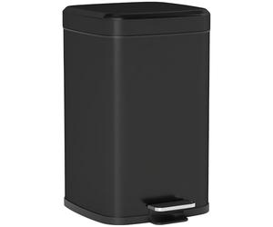 HOMCOM 20 Litre Pedal Bin, Fingerprint Proof Kitchen Rubbish Bin with Soft-close Lid, Foot Pedal and Removable Inner Bucket for Recycling and Waste, Black (Poubelle à pédale de 20 litres, résistante