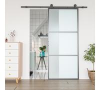 HOMCOM 200CM Quincaillerie porte coulissante, rail porte coulissante de 100 cm de large, épaisseur 35-45 mm, charge 100 kg