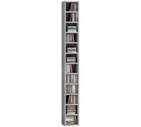 HOMCOM 204 Unité de rangement CD étroit 12 niveaux 175 cm, Gris