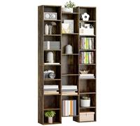 HOMCOM 21-Cubes Haute Bibliothèque Autonome 181x89.5W cm, Brun Rustique | Moderne Bibliothèque Cube, 10 étagères ajustables, Rangement Multifonction, Salon, Bureau, Chambre