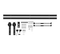HOMCOM 244 CM Quincaillerie de Porte Coulissante Sans Perçage Acier Noir | Kit de Rail, pour Porte de Grange Simple, avec Cintre en Forme de J