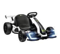 HOMCOM 24V Go Kart électrique pour Enfants Fonction Drift 6-12 Ans Blanc