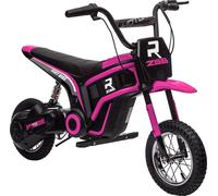 HOMCOM 24V Moto électrique pour enfants 8-12 ans avec pédale d'accélérateur manuelle, mini-moto électrique de cross avec suspension, lumières et bruits, rose