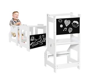 HOMCOM 3 en 1 Tour d'Observation Enfant avec Barreau pour 3 à 6 Ans Blanc