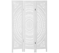 HOMCOM 3-Panels Interior Folding Wood Folding Partition Screen for Home and Office, 120x170cm, White (cloison intérieure pliante en bois pour la maison et le bureau)