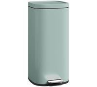 HOMCOM 30L Kitchen Bin with Lid, Compact Pedal Bin with Soft-Close and Stay-Open Lid, Removable Inner Bucket, Fingerprint-Resistant for Kitchen, Home, Office, Bedroom, Green (poubelle de cuisine 30L