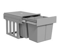 HOMCOM 31L Poubelle escamotable sous évier Gris clair
