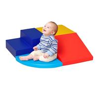 HomCom Blocs de construction XL 4 pièces - Jouet éducatif motricité mousse EPE PU Bleu/Rouge/Jaune