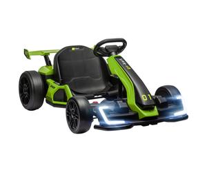 HOMCOM 4 V Kart électrique pour enfants Jusqu'à 12 km/h Gokart avec fonction drift, 2 moteurs siège réglable démarrage en douceur