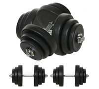 HOMCOM 40 kg Ensemble d'haltères en acier 2 Ensemble d'haltères courts Ensemble d'haltères Noir noir