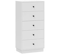 HOMCOM 5-Drader Bedroom Chest of Drawers, Modern Dresser with Round Handles, Tall and Narrow Drawer Cabinet for Entrance, Living Room, Bedroom and Corridor in Wood, 47x29x95 cm, White
