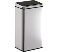 HOMCOM 50L Sensor Bin with Quiet Soft-Close Lid, Automatic Touchless Motion Sensor Kitchen Bin with Fingerprint Resistant Stainless Steel for Hygienic Gyms, Home Office Use, Silver Tone (poubelle à