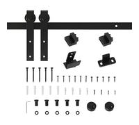 HOMCOM 6FT Mini Kit porte coulissante grange 19.7" Noir