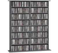 HOMCOM 720 CD/396 DVD Storage Unit, 396 Blu-ray Media Storage Shelf with 16 Compartments and 12 Adjustable Shelves, CD Tower for Living Room, Bedroom, Office, Grey