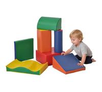 HOMCOM Blocs de construction en mousse - Ensemble 7 pièces - Jouets éducatifs 1-3 ans - Multicolore
