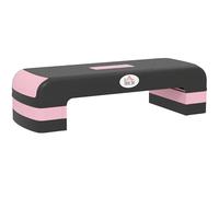 HOMCOM Aerobic Step, 10cm, 15cm & 20cm Hauteur ajustable pour l'exercice physique, planche antidérapante pour la maison et le bureau, noir et rose