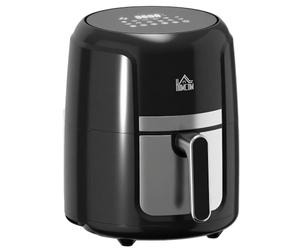 HOMCOM Air Fryer 4 L 1300 W 12 Programmes Écran Tactile Noir | Friteuse Sans Huile, Température Réglable, Arrêt Automatique, Matériaux Sûrs