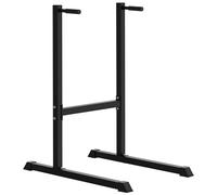 HOMCOM Appareil abdominaux dips barres à dips Fitness poignées ergonomiques et pieds antidérapants acier 104 x 70,5 x 122 cm noir