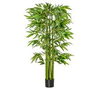 Bambou artificiel XL 1,60H m 975 feuilles denses réalistes pot inclus noir vert Vert G