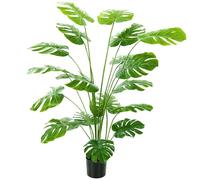 HOMCOM Arbre Artificiel Plante Artificielle Monstera deliciosa avec Pot Inclus Hauteur 150 cm intérieure Vert