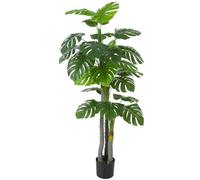 HOMCOM Arbre Artificiel Plante Artificielle Monstera H.1,5 m Tronc Branches Lichen Feuilles de Tortue Grand réalisme Pot Inclus
