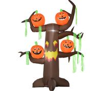 HOMCOM Arbre hanté gonflable Citrouille Décoration d'Halloween Figure aérienne avec éclairage LED, polyester, 180x80x240cm