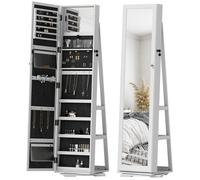 HOMCOM - Armoire à Bijoux - MDF - 38x38x160cm - Blanc