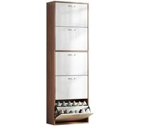 HomCom Armoire à chaussures en bois 60x28x189 cm Marron