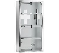 HOMCOM Armoire à Pharmacie, 3 Étagères 4 Niveaux, 30L x 12l x 60H cm
