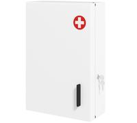 HOMCOM Armoire à pharmacie avec 6 étagères en acier verrouillable 40 x 18 x 60 cm Blanc