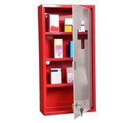 HOMCOM Armoire à Pharmacie Verrouillable 30L x 12l x 60H cm Acier Rouge