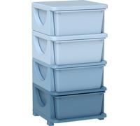 HOMCOM Armoire à tiroirs pour enfants avec espace de rangement Boîtes de rangement Organisateur de jouets Coffre à jouets à quatre niveaux pour chambre d'enfant 3-6 ans