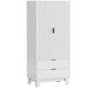 HOMCOM Armoire Chambre Penderie Style Moderne 80x50x180 cm Blanc