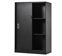HOMCOM Caisson de bureau caisson de rangement 3 étagères avec verrouillage de 2 clés design minimaliste nordique noir