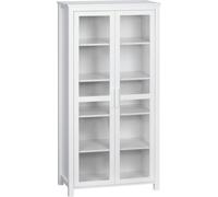 HOMCOM Armoire de cuisine Armoire haute Buffet de cuisine avec 2 portes vitrées Armoire de salle à manger Vitrine avec 2 étagères intérieures réglables Protection anti-basculement Panneau de particule